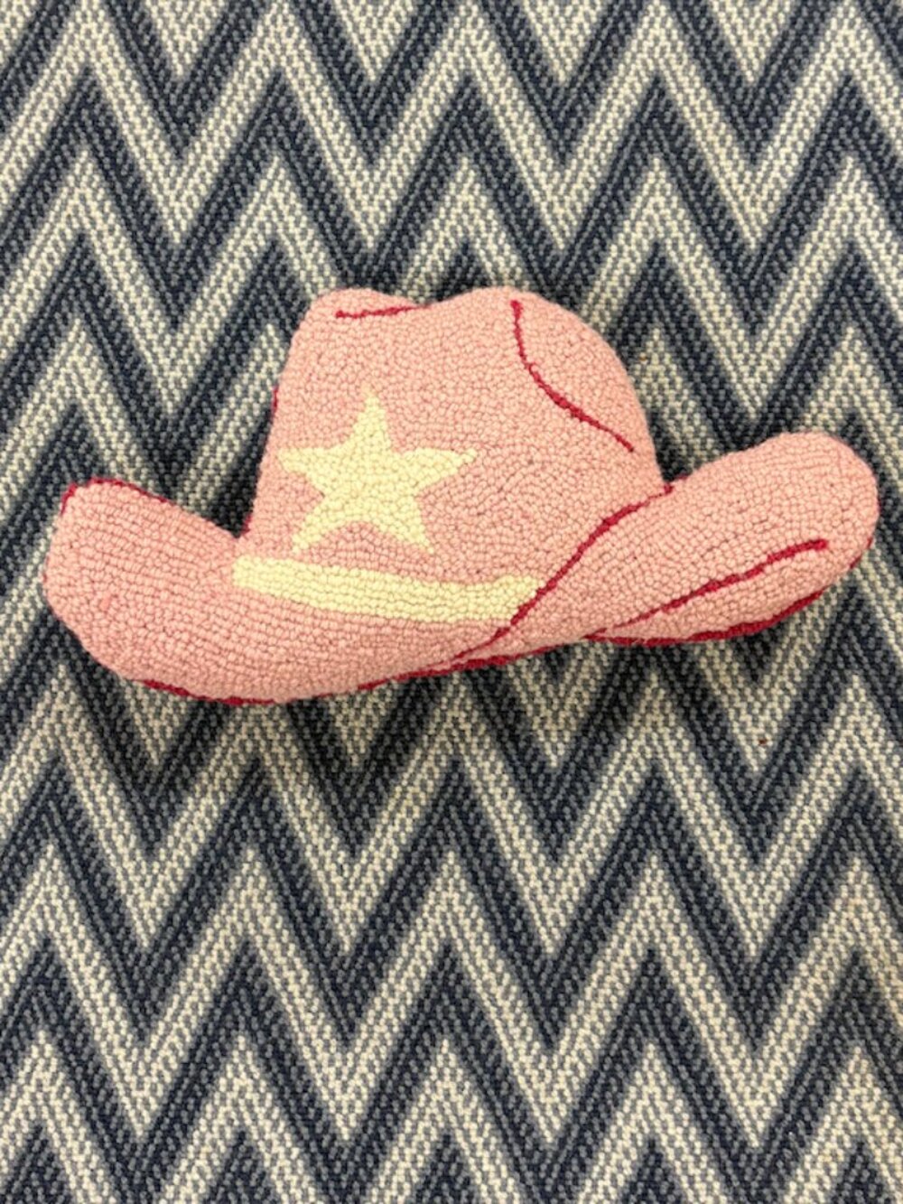 Pink Cowboy Hat Accent Pillow Western Star Dorm Decor 🤠💗